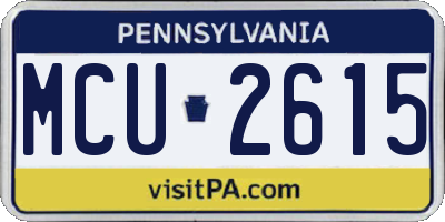 PA license plate MCU2615
