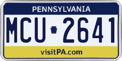 PA license plate MCU2641