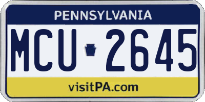 PA license plate MCU2645