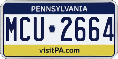 PA license plate MCU2664
