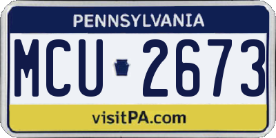 PA license plate MCU2673