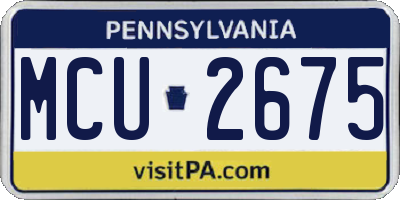 PA license plate MCU2675