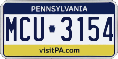 PA license plate MCU3154