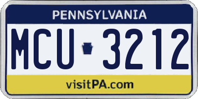 PA license plate MCU3212