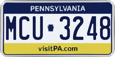 PA license plate MCU3248