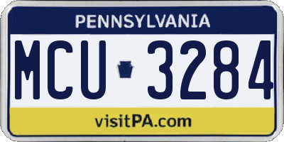 PA license plate MCU3284