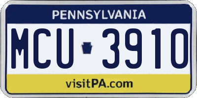PA license plate MCU3910