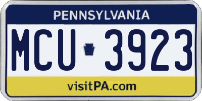 PA license plate MCU3923