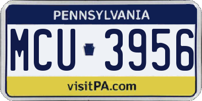 PA license plate MCU3956