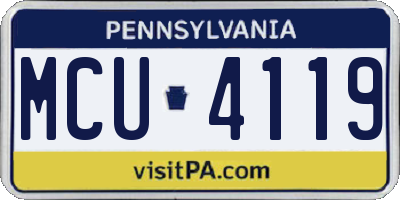 PA license plate MCU4119