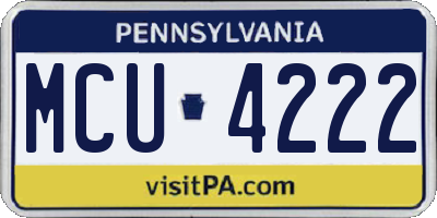 PA license plate MCU4222