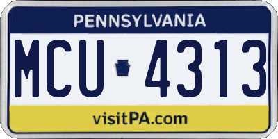 PA license plate MCU4313