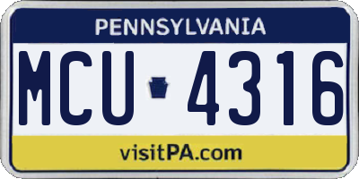 PA license plate MCU4316