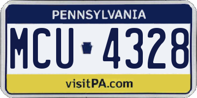 PA license plate MCU4328