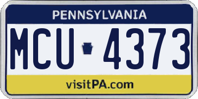 PA license plate MCU4373