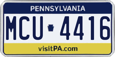 PA license plate MCU4416
