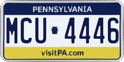 PA license plate MCU4446