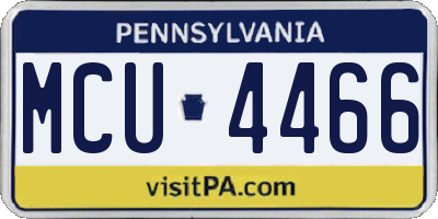 PA license plate MCU4466