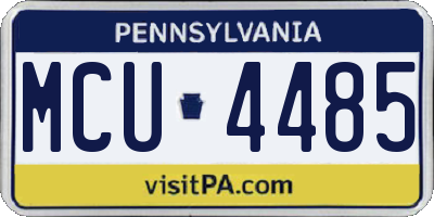 PA license plate MCU4485