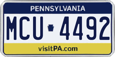 PA license plate MCU4492