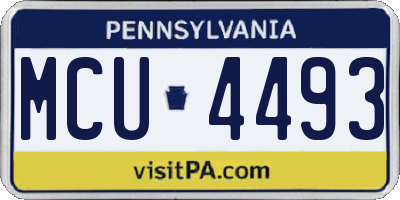 PA license plate MCU4493