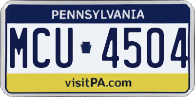 PA license plate MCU4504