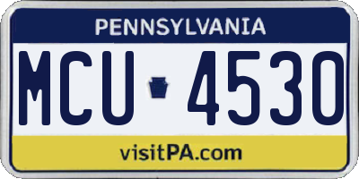 PA license plate MCU4530