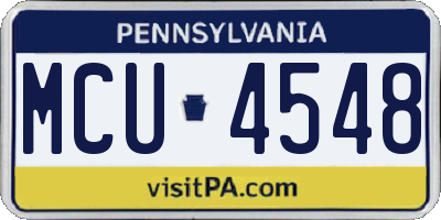 PA license plate MCU4548
