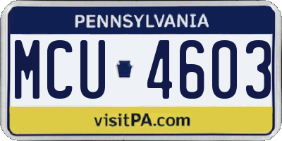 PA license plate MCU4603