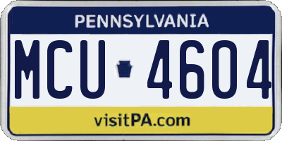 PA license plate MCU4604