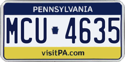 PA license plate MCU4635