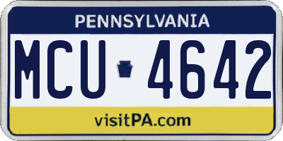 PA license plate MCU4642