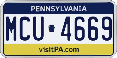 PA license plate MCU4669