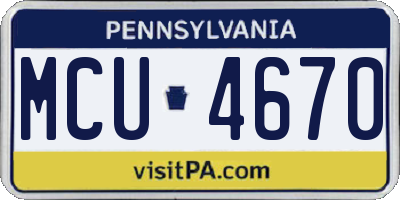 PA license plate MCU4670