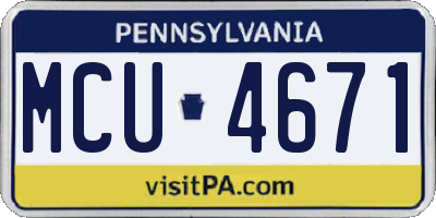 PA license plate MCU4671