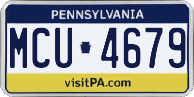 PA license plate MCU4679