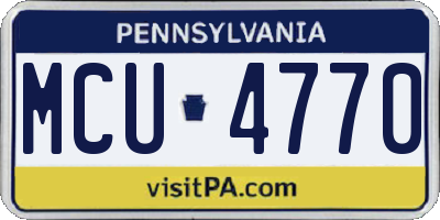 PA license plate MCU4770