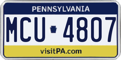 PA license plate MCU4807