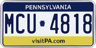 PA license plate MCU4818
