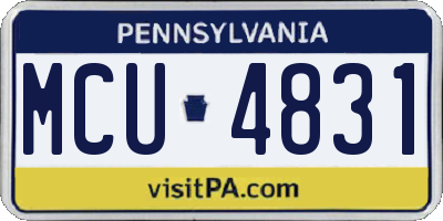 PA license plate MCU4831