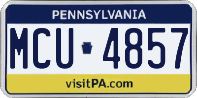 PA license plate MCU4857