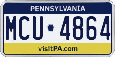 PA license plate MCU4864