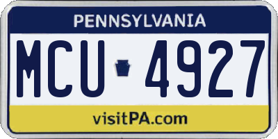 PA license plate MCU4927