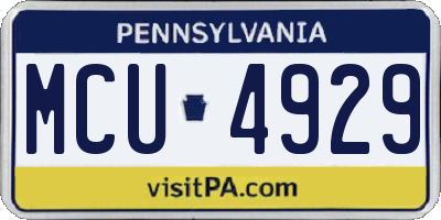 PA license plate MCU4929