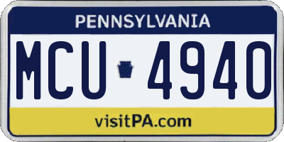 PA license plate MCU4940