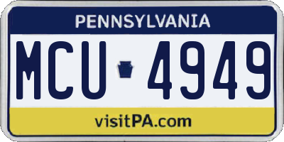 PA license plate MCU4949