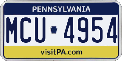 PA license plate MCU4954