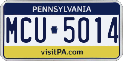 PA license plate MCU5014