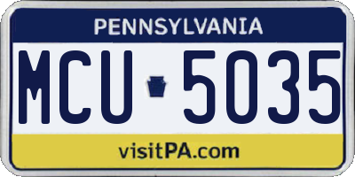 PA license plate MCU5035
