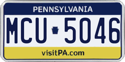 PA license plate MCU5046